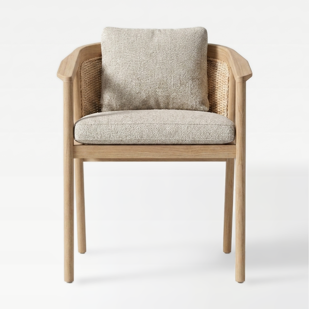 Natural Teak / Biscuit Flat Weave | front